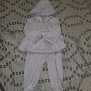 3 piece Ruffled Velour outfit